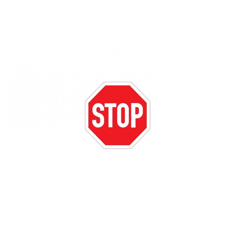 Αυτοκόλλητο βινύλιο με πλαστικοποίηση - STOP                - 6cm X 6cm