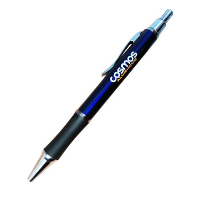 Διαφημιστικό Στυλό μεταλλικό, με το λογότυπο και τα στοιχεία σας. Διαστάσεις 13,5cm X 1cm  ( πάτημα στυλού - μπλε )